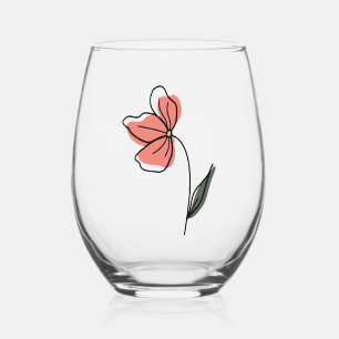 Vaso De Vino Bolsa de compras reutilizable de flores minimalist
