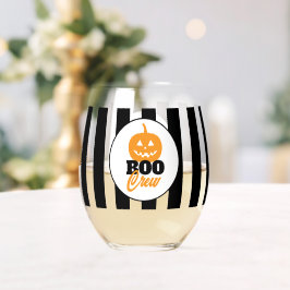 Vaso De Vino Boo Crew Jack O Lantern Personalized Halloween