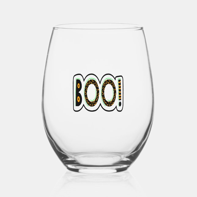 Vaso De Vino BOO Halloween (Anverso)