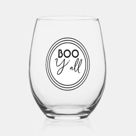 Vaso De Vino Boo Y’all Personalized Halloween Party Favor