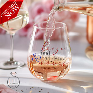Vaso De Vino Booze Food Bad Dance mueve la tipografía