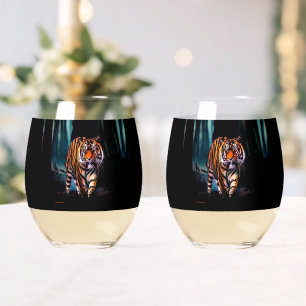 Vaso De Vino Bosque oscuro del tigre brillante