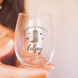 Vaso De Vino Bota de vaquero personalizada para despedida de so