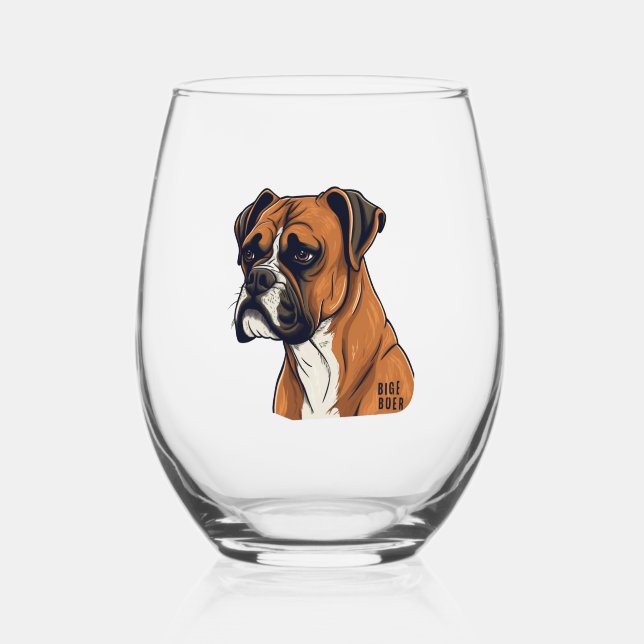 Vaso De Vino Boxer Bark Diseña diseños gráficos punquíticos (Anverso)