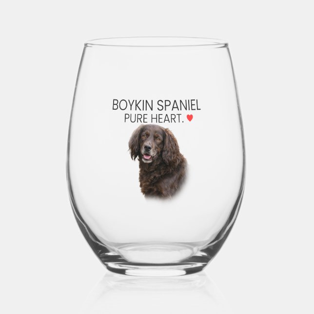 Vaso De Vino Boykin Spaniel Pure Heart Stemless Wine Glass (Anverso)