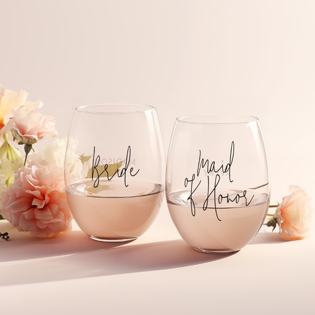 Vaso De Vino Bridal Party Wine Glass Set Personalizado (Subido por el creador)