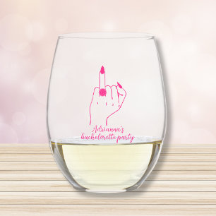 Vaso De Vino Bride Ring Finger Rosa Funny Bachelorette