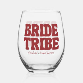 Vaso De Vino Bride Tribe Burgundy Bridal Shower