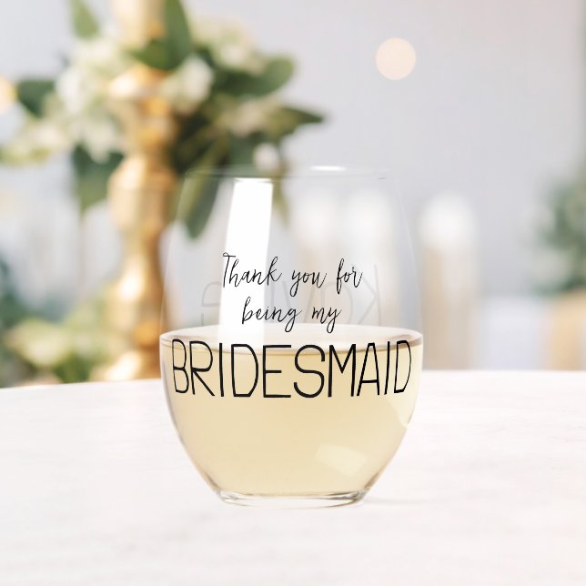 Vaso De Vino Bridesmaid Gracias (Insitu (Boda))