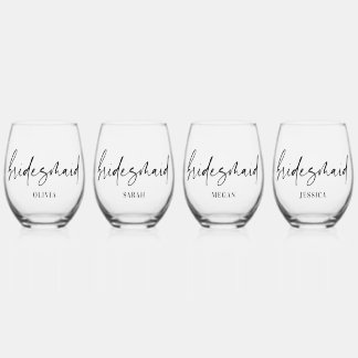 Vaso De Vino Bridesmaid Regalo Personalizado Wine Glinkware Set