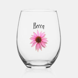 Vaso De Vino Bright Purple Coneflower Personalized Mug