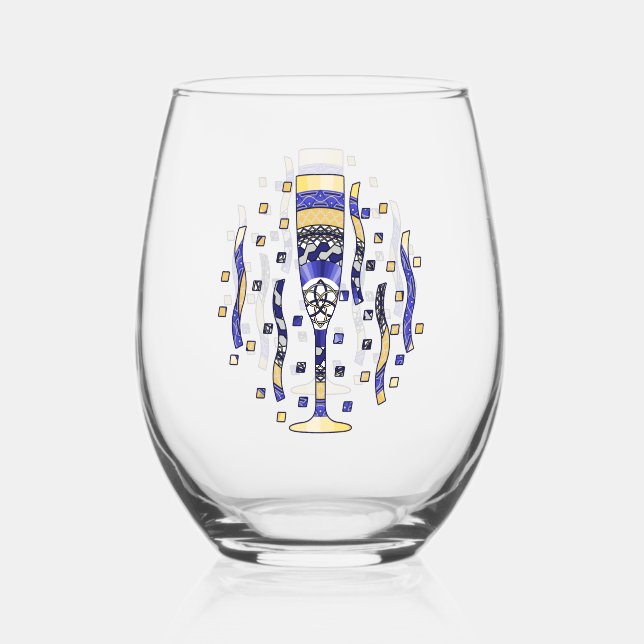 Vaso De Vino Brindis de Año Nuevo (Anverso)