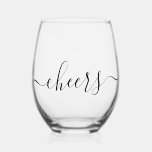 Vaso De Vino Brindis minimalista<br><div class="desc">Copa de vino sin tallo Cheers minimalista - ¡ideal para bodas!</div>
