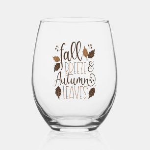 Vaso De Vino Brisa de otoño hojas de otoño