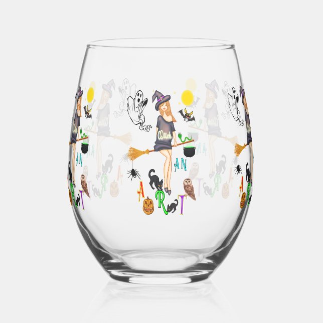 Vaso De Vino Bruja y arte (Izquierda)