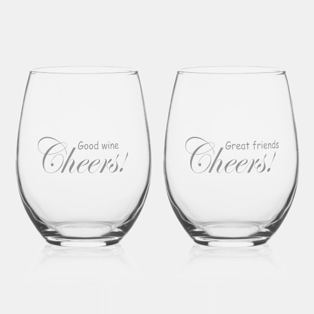 Vaso De Vino ¡Buenos Amigos Modernos Y Personalizados Buenas No (Anverso)