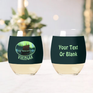 Vaso De Vino Buque Viking Y Luces Del Norte