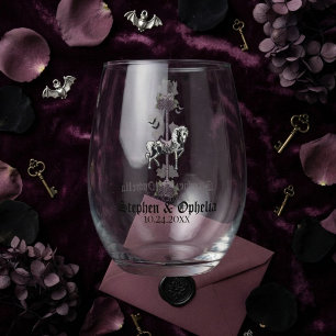 Vaso De Vino Caballo de carrusel esqueleto vintage