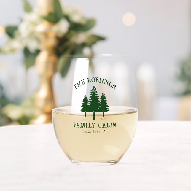 Vaso De Vino Cabaña Familiar Rústica Campestre Bosque Verde (Insitu (Boda))