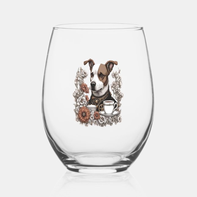 Vaso De Vino café anc de perro (Anverso)