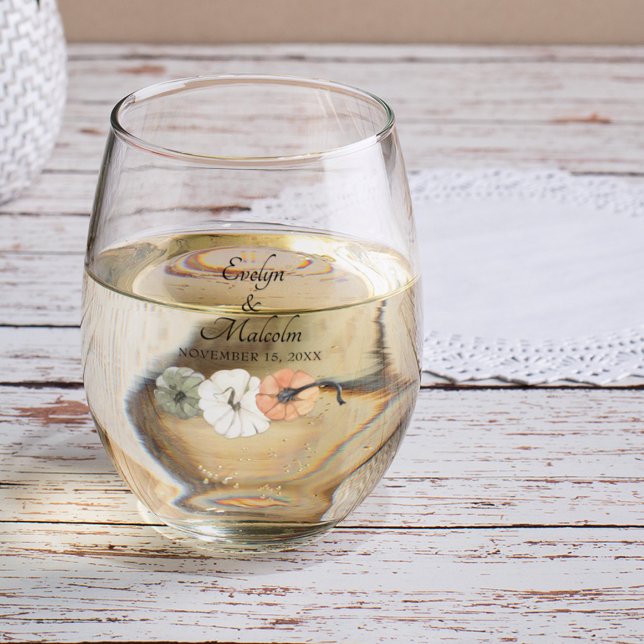 Vaso De Vino Caída Rustica Otoño Blanco, Naranja Boda de calaba (Subido por el creador)