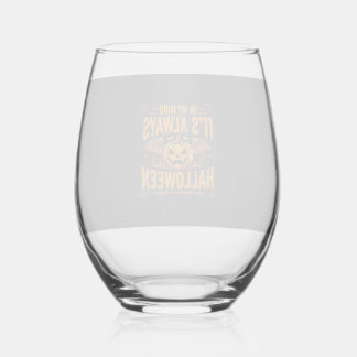 Vaso De Vino Calabaza de murciélago de Halloween siempre Diseño