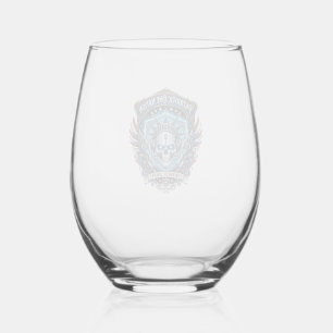 Vaso De Vino Calavera de la libertad ciberpatriótica Futuro cib