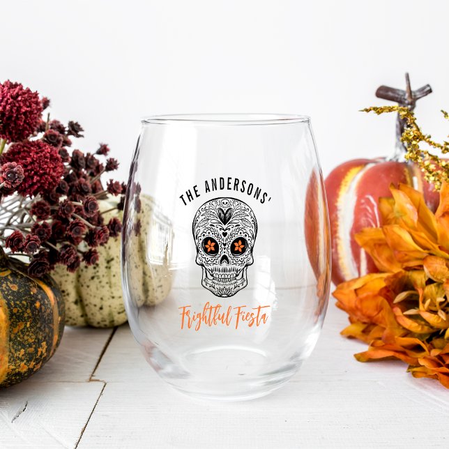 Vaso De Vino Calavera Skull Personalizado Halloween (Subido por el creador)