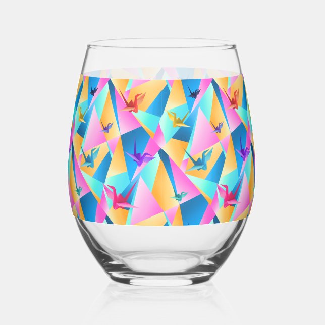 Vaso De Vino Calidoscopio de Origami (Derecha)