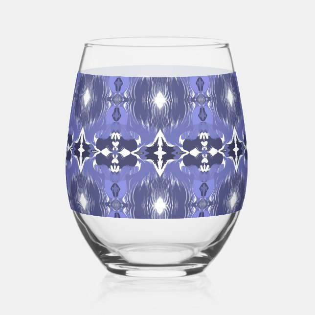 Vaso De Vino Calidoscopio Índigo de Medianoche  (Anverso)