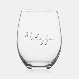 Vaso De Vino Caligrafía clásica elegante personalizada