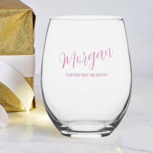 Vaso De Vino Caligrafía de guión de moda Personalizado personal