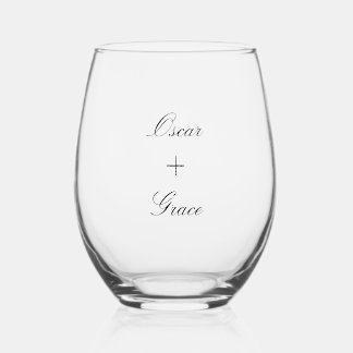 Vaso De Vino Caligrafía simple nombre personalizado moderno Bod