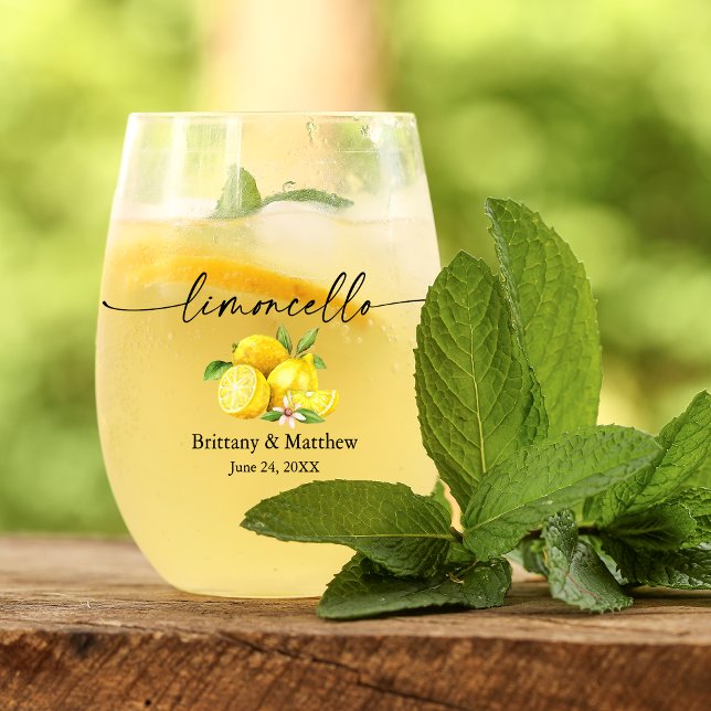 Vaso De Vino Calligraphy Ink Watercolor Lemons Limoncello (Several styles to choose from.)