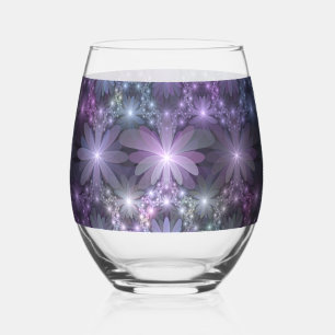 Vaso De Vino Cama de flores arte fractal abstracto brillante de