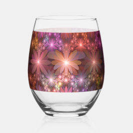 Vaso De Vino Cama De Flores Coloridas Brillantes Resumen Arte F