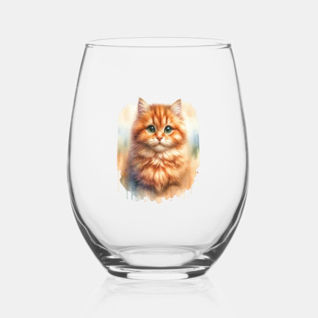 Vaso De Vino Camiseta Clásica De Ginger Tabby Cat (Anverso)