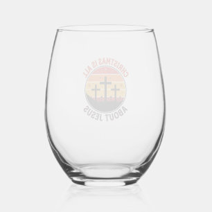 Vaso De Vino Camiseta cristiana de Navidad Jesús puesta del sol