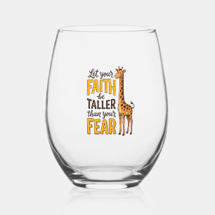 Vaso De Vino Camiseta cristiana vintage de jirafa Fear Over Fai