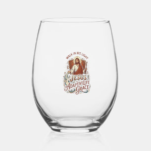 Vaso De Vino Camiseta de ánimo de discapacidad de Jesús Inspira