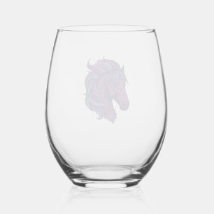 Vaso De Vino Camiseta de arte de cabeza de caballo colorida gra
