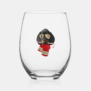 Vaso De Vino Camiseta de Dachshund Navidades ricas regalo Perro
