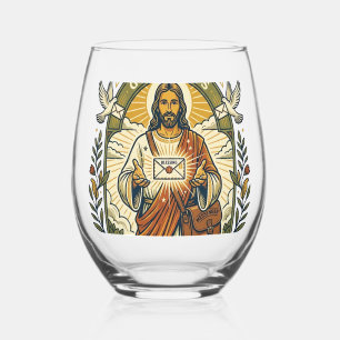 Vaso De Vino Camiseta de entrega de trabajador postal de Jesús
