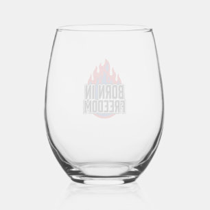 Vaso De Vino Camiseta de grabado vintage Born In Freedom Flame