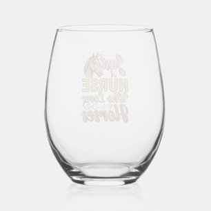 Vaso De Vino Camiseta de grabado vintage de enfermera que ama l
