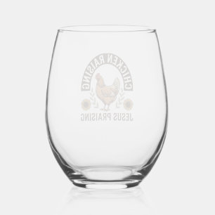 Vaso De Vino Camiseta de granja vintage de crianza de pollos al