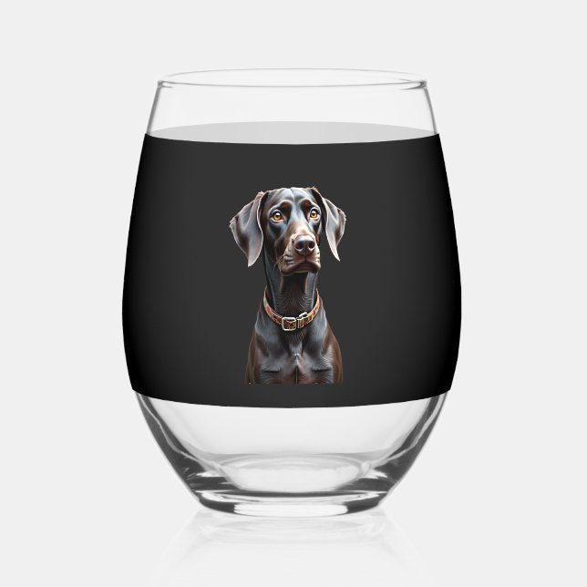 Vaso De Vino Camiseta de Pointer Divertida Pointer Mamá Papá Am (Anverso)