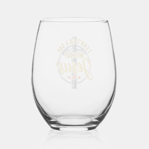 Vaso De Vino Camiseta de tipografía cristiana de la cruz de Jes