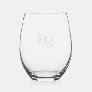 Vaso De Vino Camiseta Vintage Fuegos Artificiales Esqueleto Bai