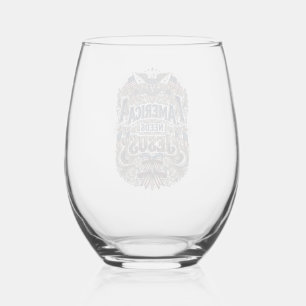 Vaso De Vino Camiseta vintage Patriótica América Necesita Jesús
